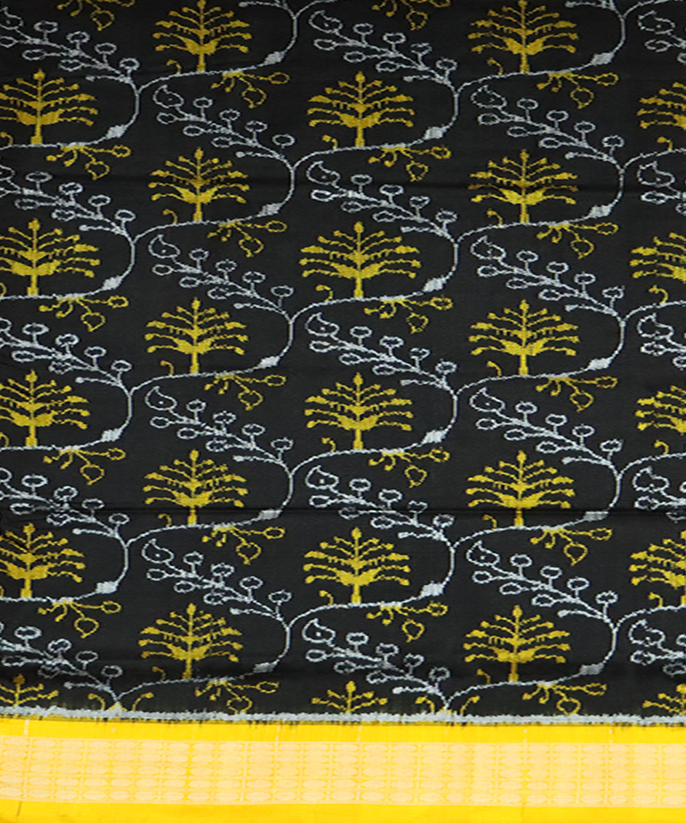 Black yellow silk handloom sambalpuri saree