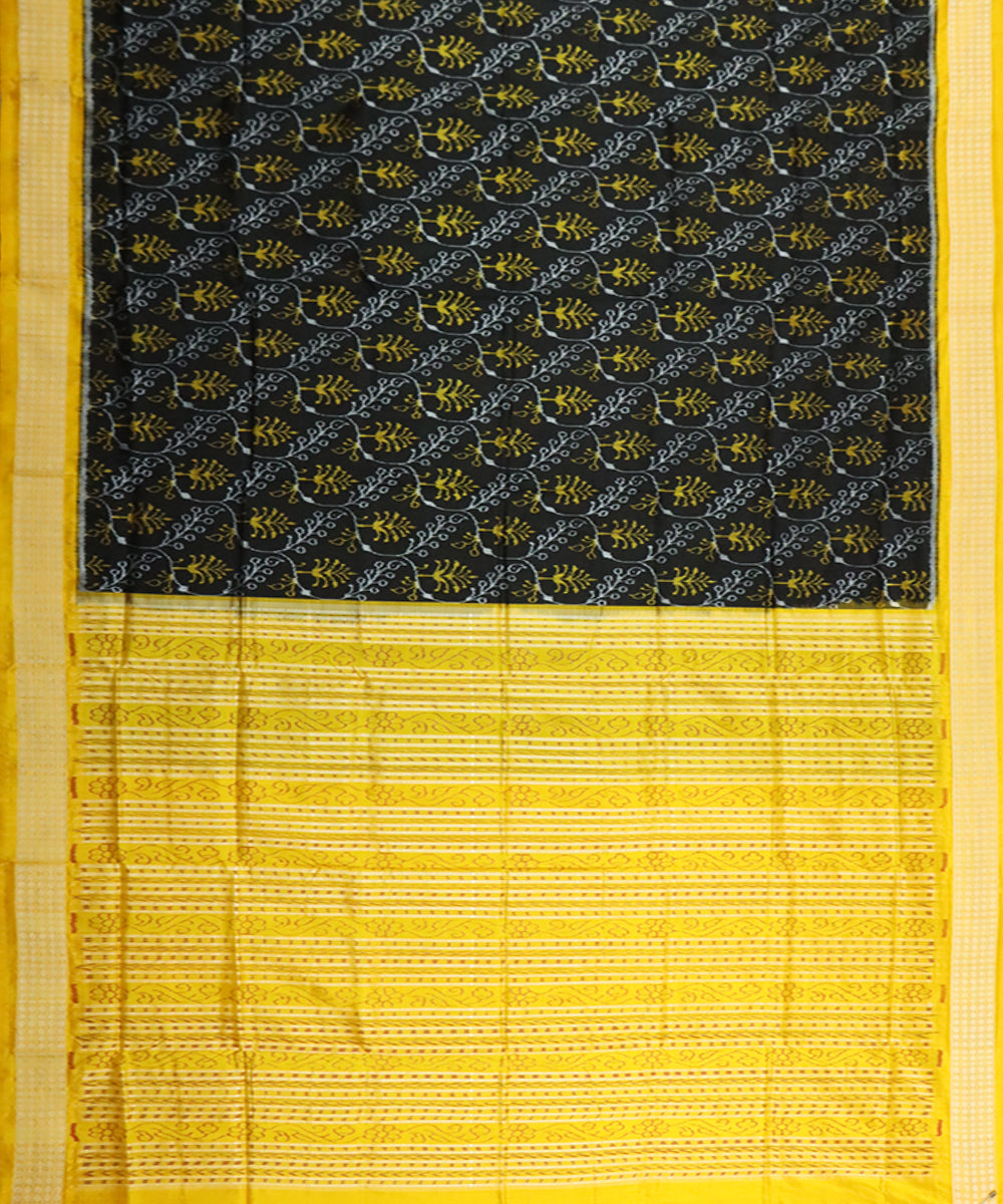 Black yellow silk handloom sambalpuri saree