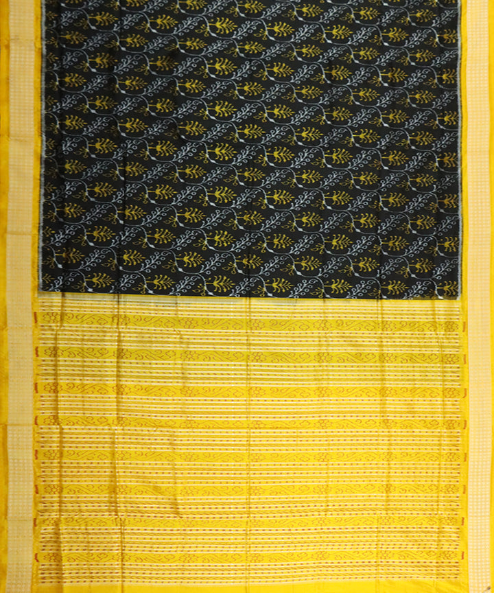 Black yellow silk handloom sambalpuri saree