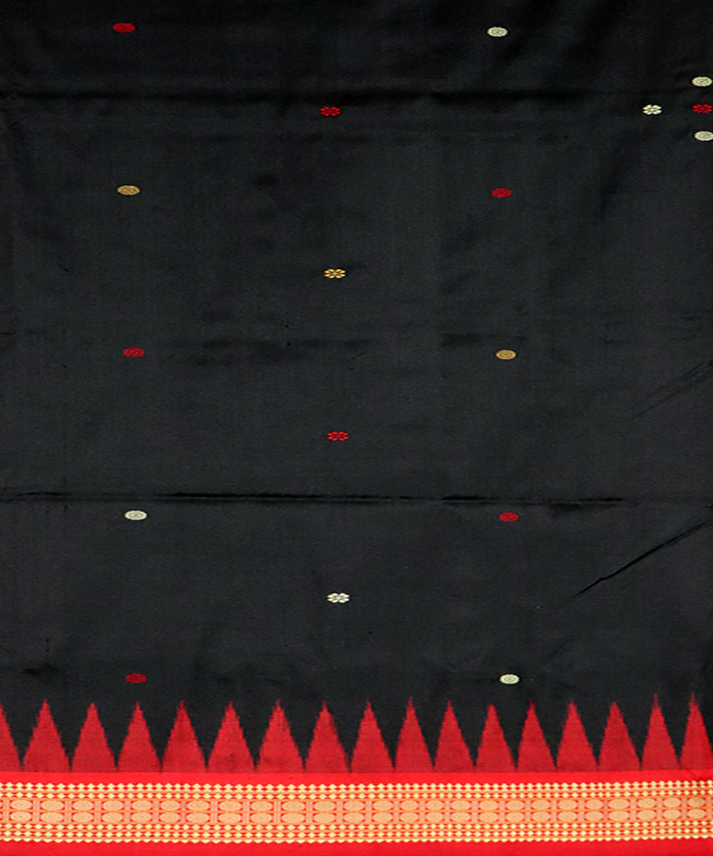 Black red silk handloom dongoria saree
