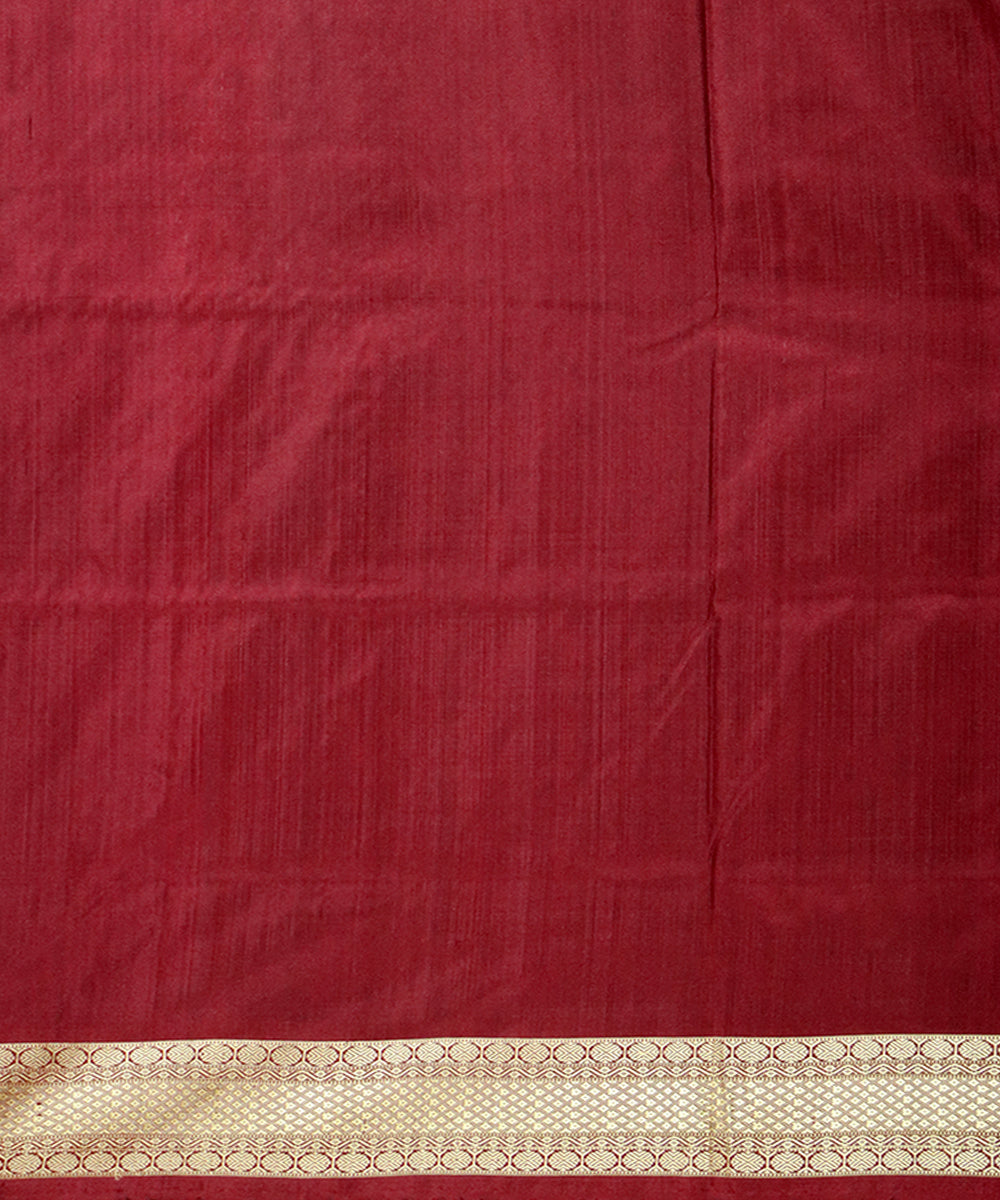 Red maroon silk handloom sambalpuri saree