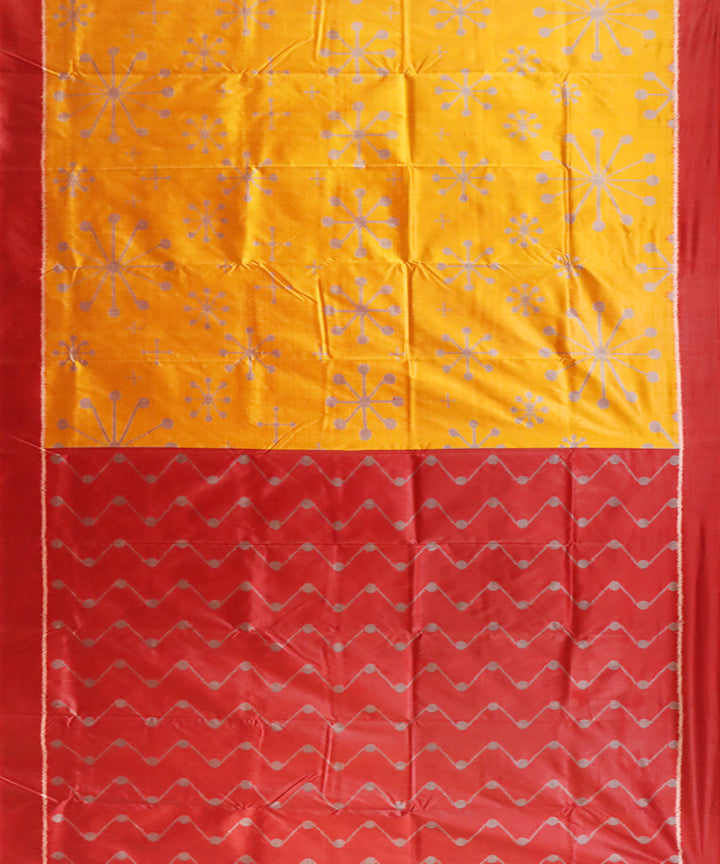Mustard red silk handloom nuapatna saree
