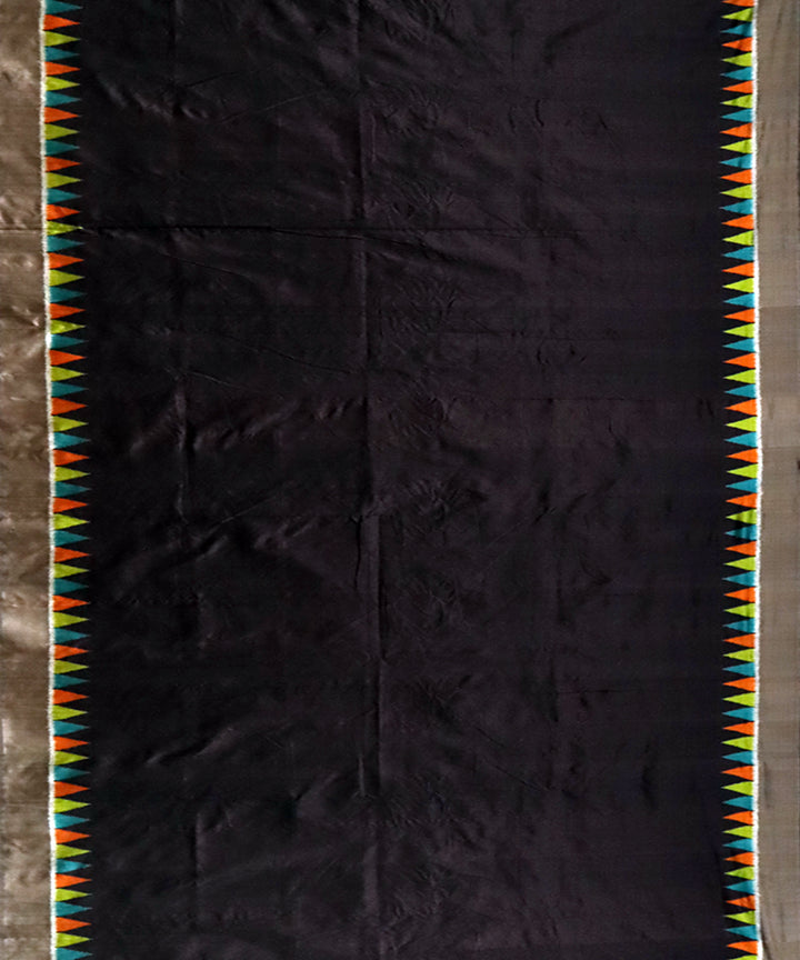 Multicolor black silk handloom nuapatna saree