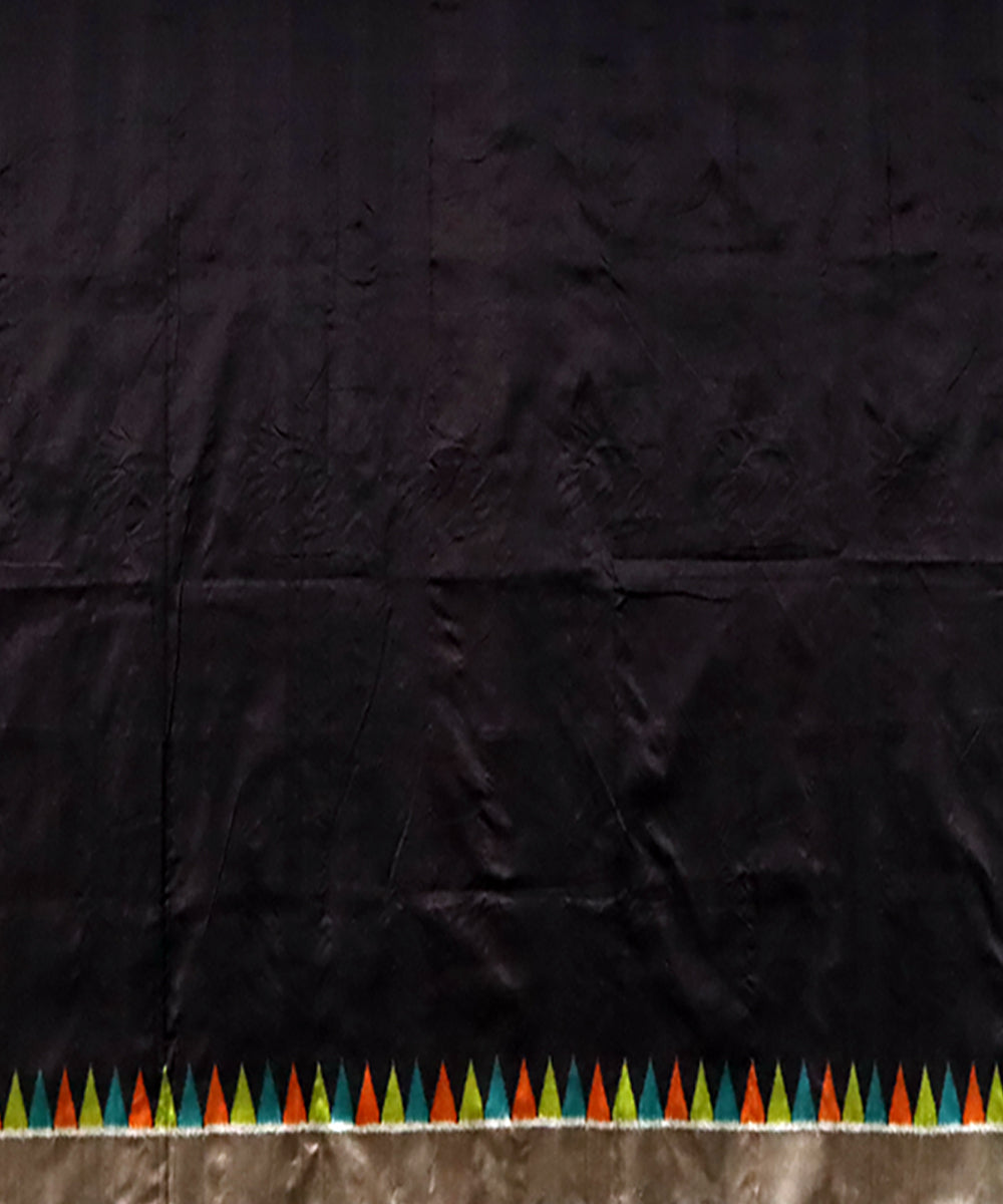 Multicolor black silk handloom nuapatna saree