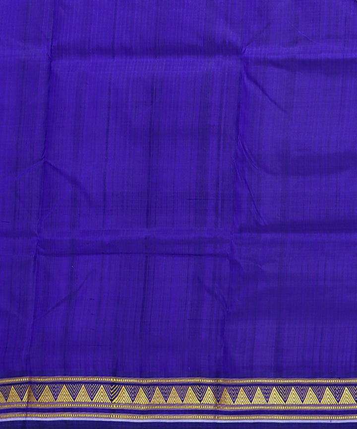 Stripes navy blue silk handloom khandua saree
