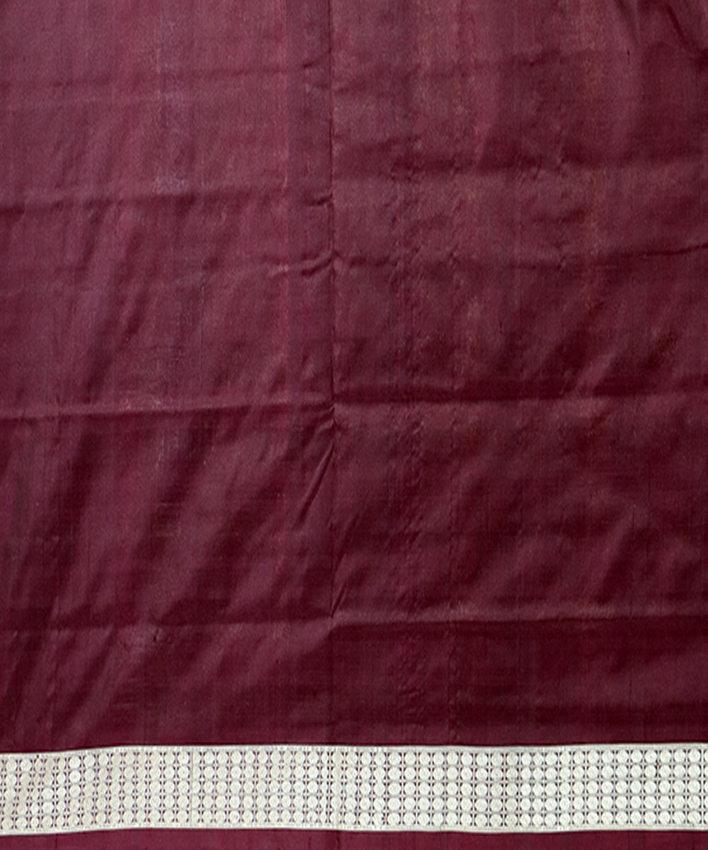 Yellow brown silk handloom bomkai saree