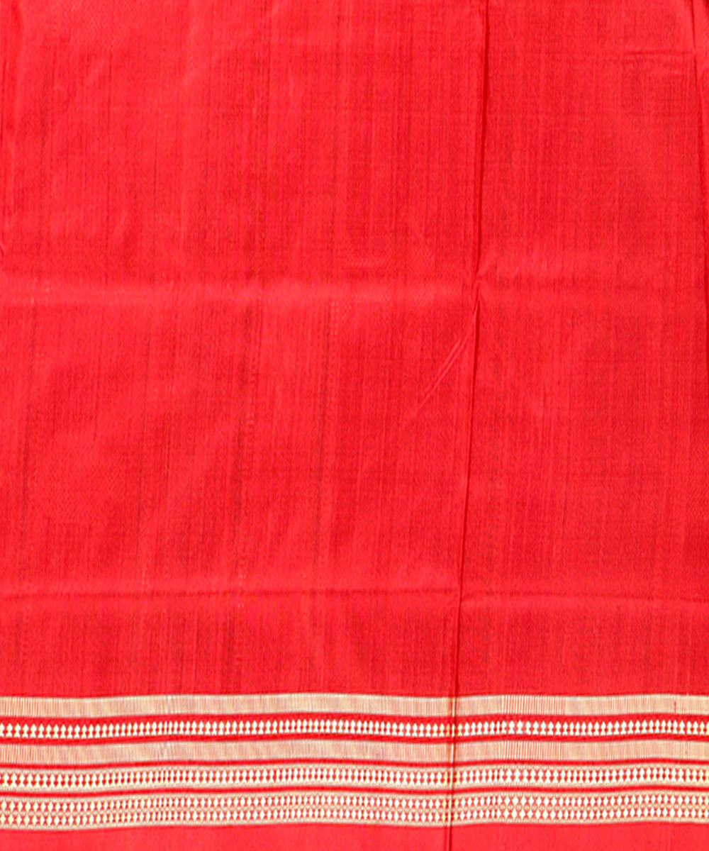 Black red silk handloom bomkai saree