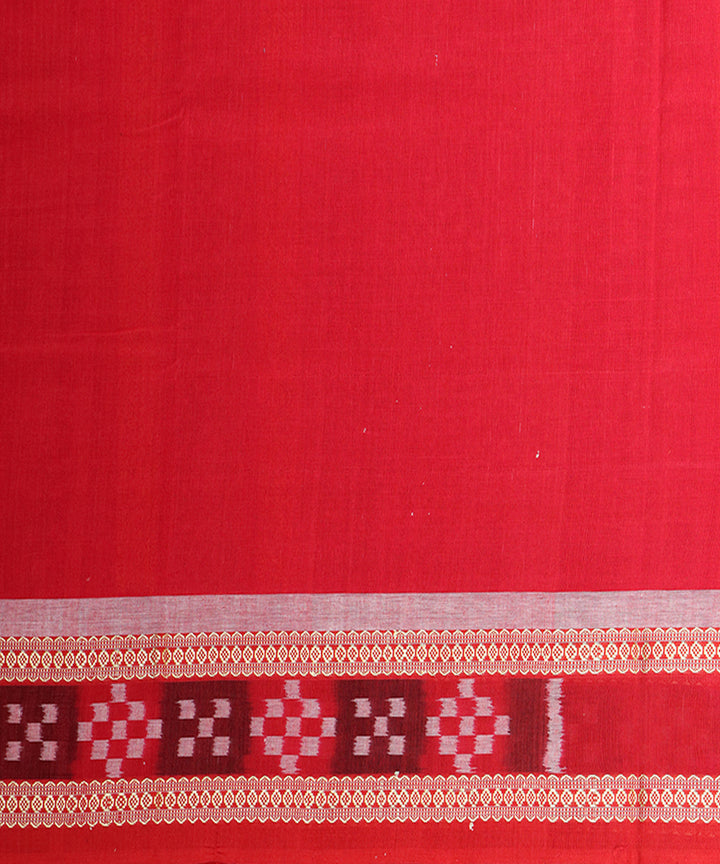 Rayon teal blue red cotton handloom bomkai saree