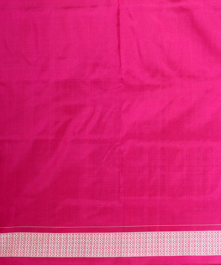 White pink silk handloom sambalpuri saree