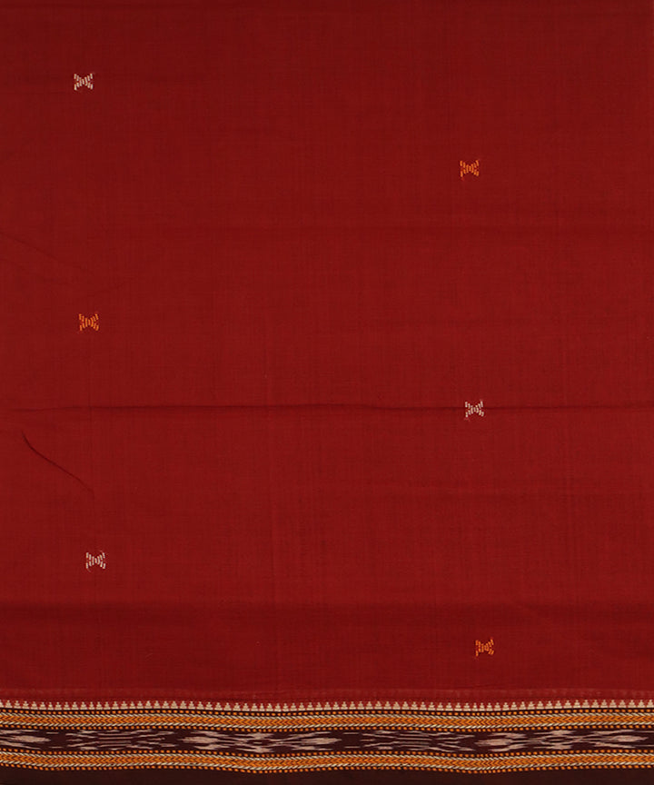 Maroon bistre cotton odisha handloom saree