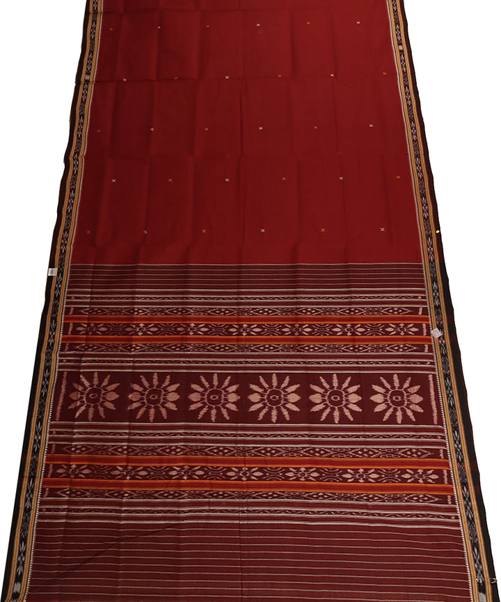 Maroon bistre cotton odisha handloom saree