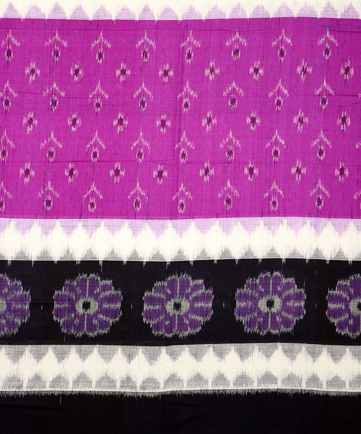 Purple black handloom nuapatna cotton saree