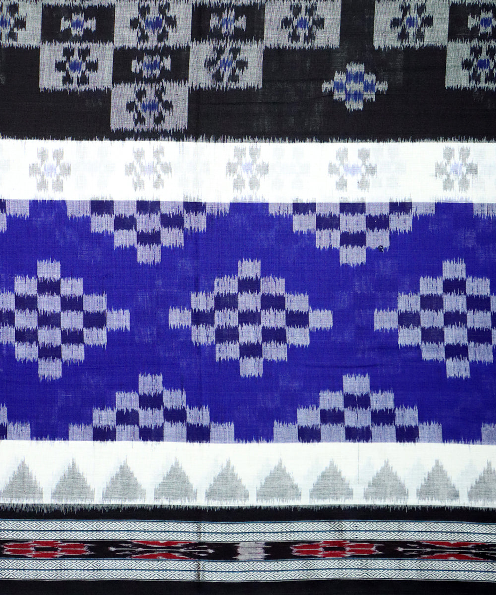 Navy blue black cotton handloom nuapatna saree