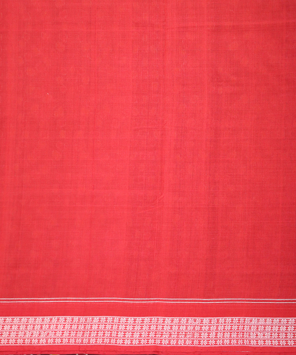 Maroon red cotton handloom sambalpuri saree