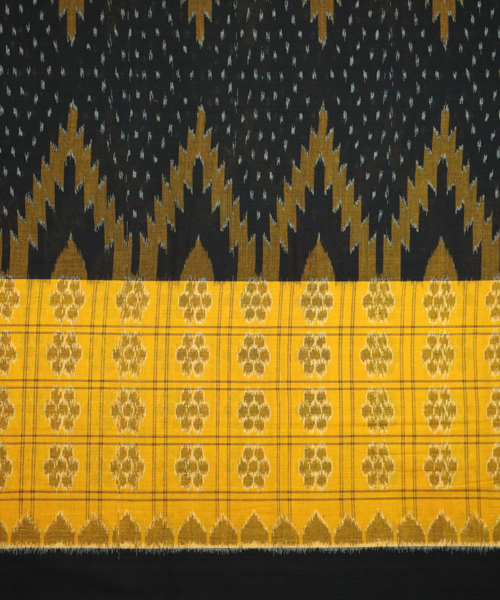 Black yellow cotton handloom nuapatna saree