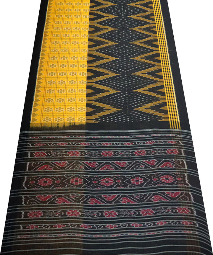 Black yellow cotton handloom nuapatna saree