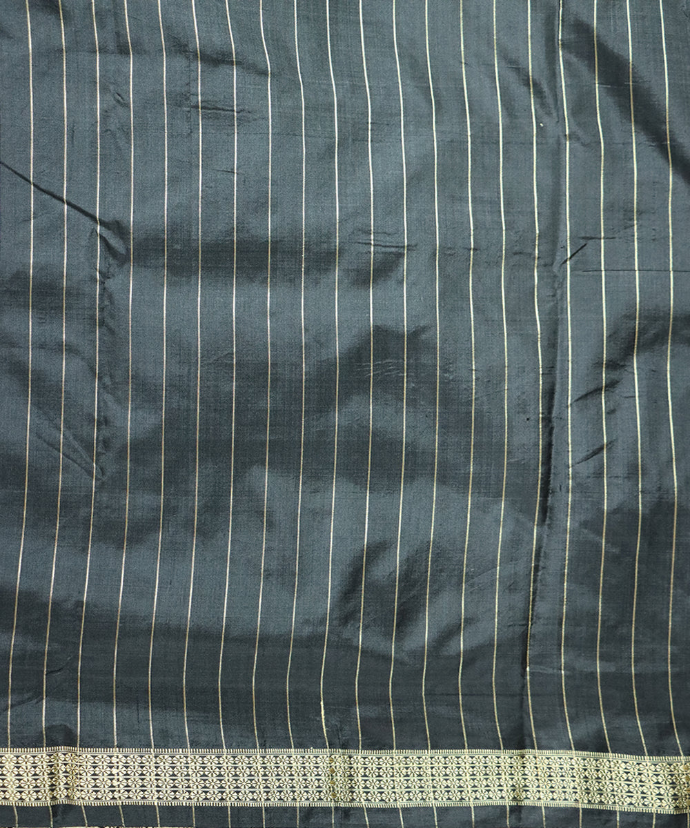 Maroon black silk handloom khandua saree