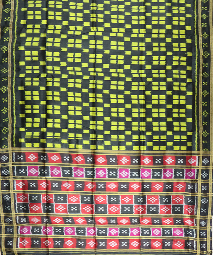 Black lemon silk handloom khandua saree