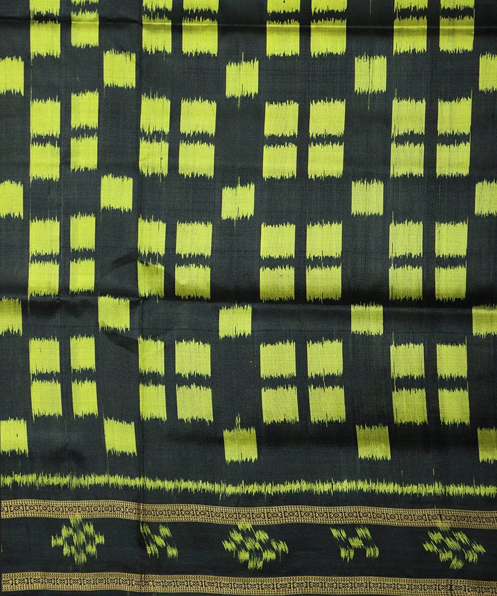 Black lemon silk handloom khandua saree