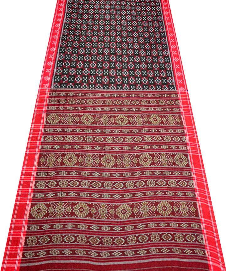 Black maroon cotton handloom nuapatna saree