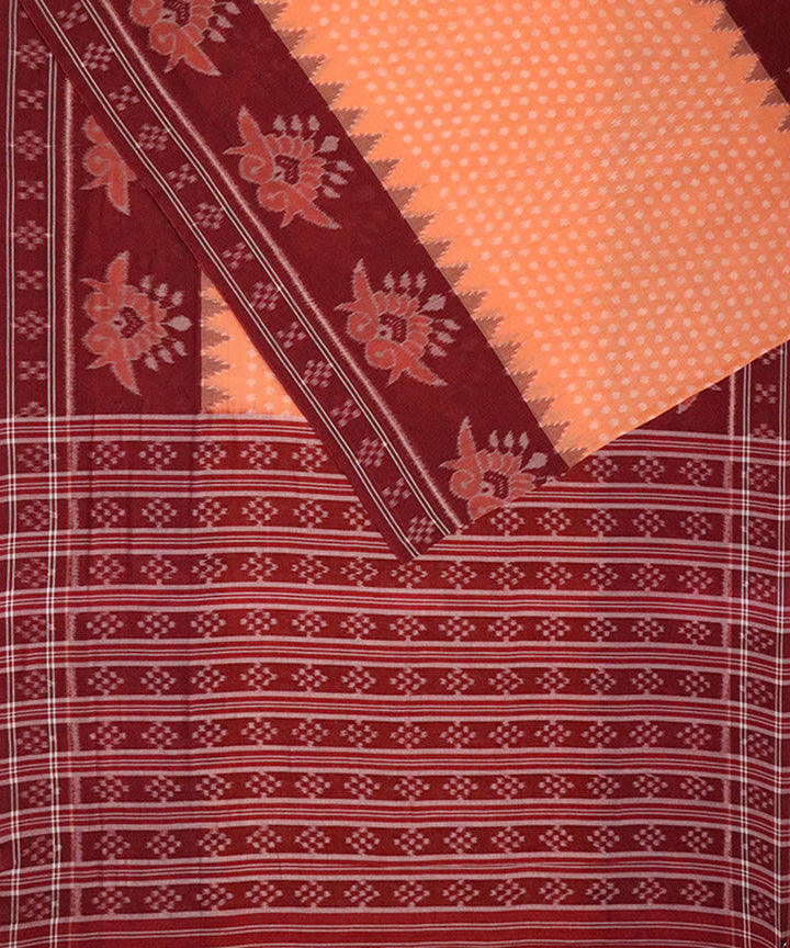 Bittersweet maroon cotton handloom nuapatna saree