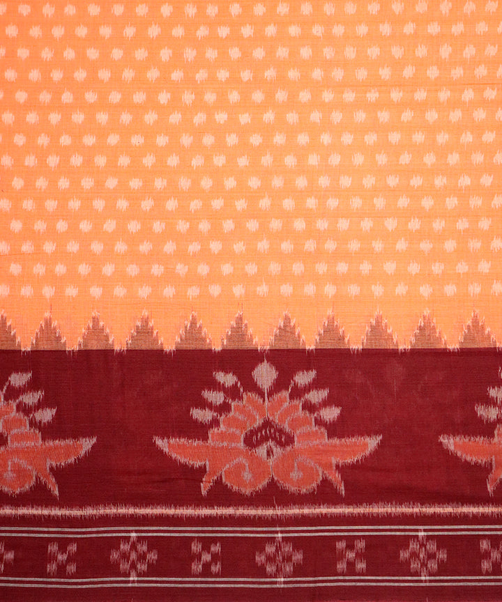 Bittersweet maroon cotton handloom nuapatna saree