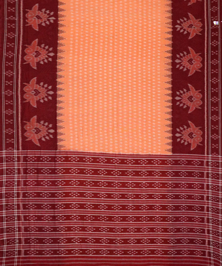 Bittersweet maroon cotton handloom nuapatna saree