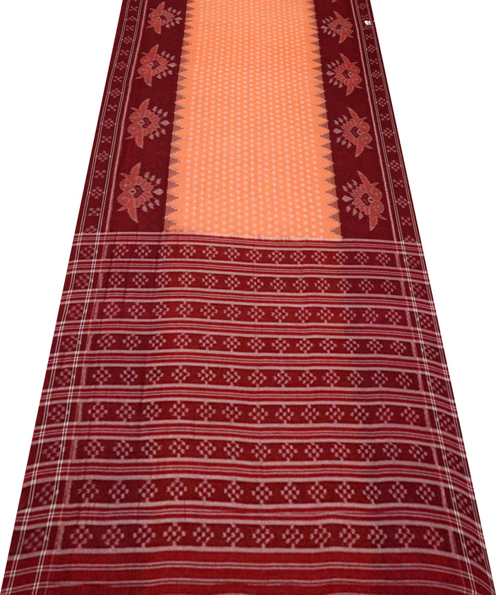 Bittersweet maroon cotton handloom nuapatna saree