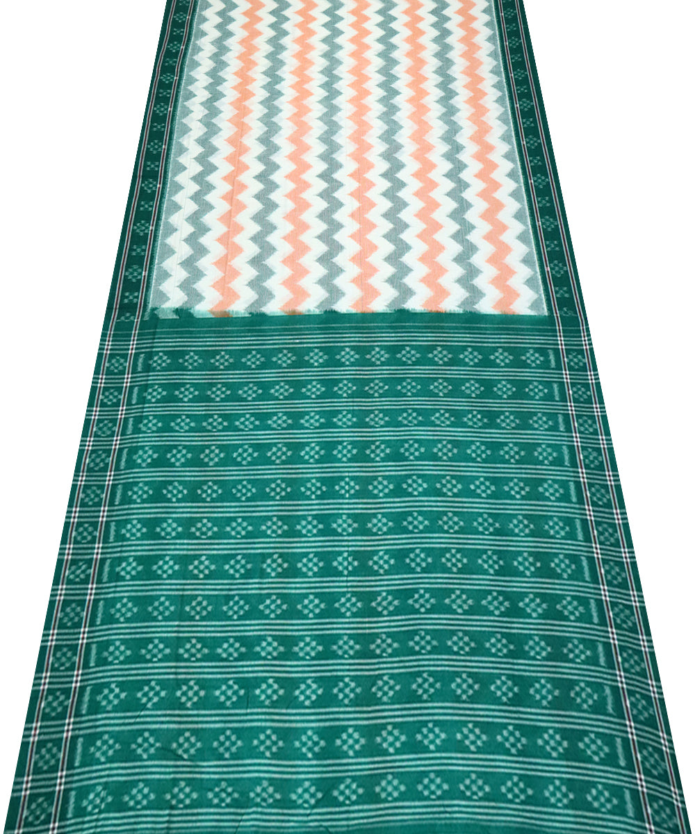 Multicolor green handloom nuapatna cotton saree