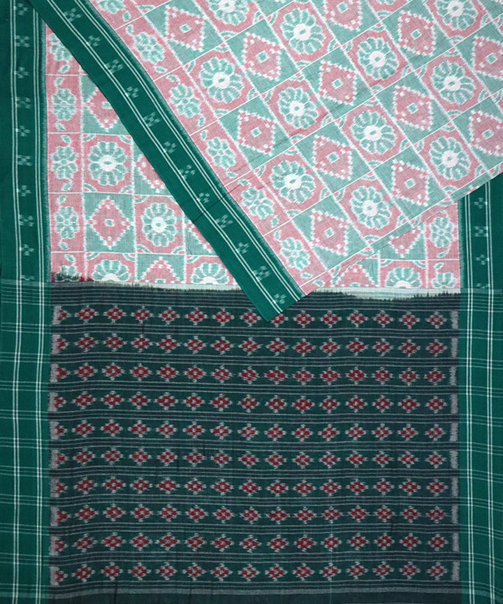 Multicolor green cotton handloom nuapatna saree