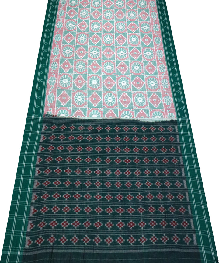 Multicolor green cotton handloom nuapatna saree