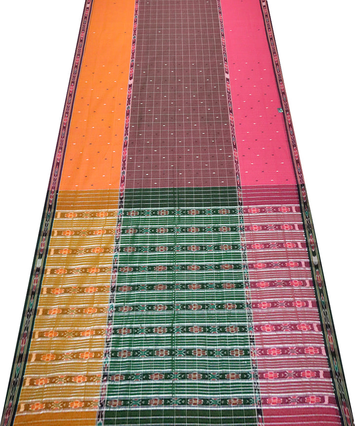 Multicolor cordovan cotton handloom saree