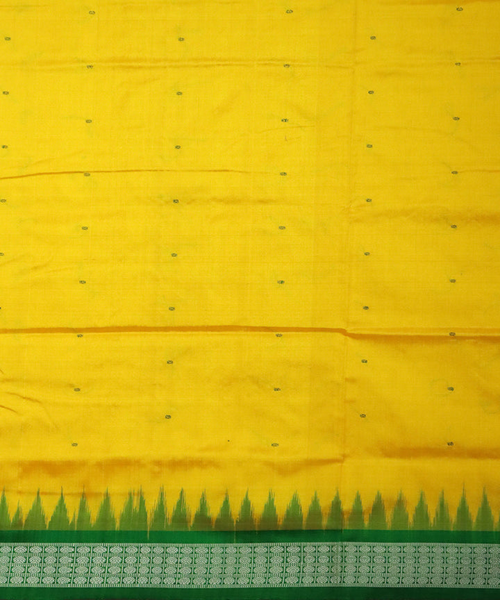 Yellow green silk handloom bomkai saree