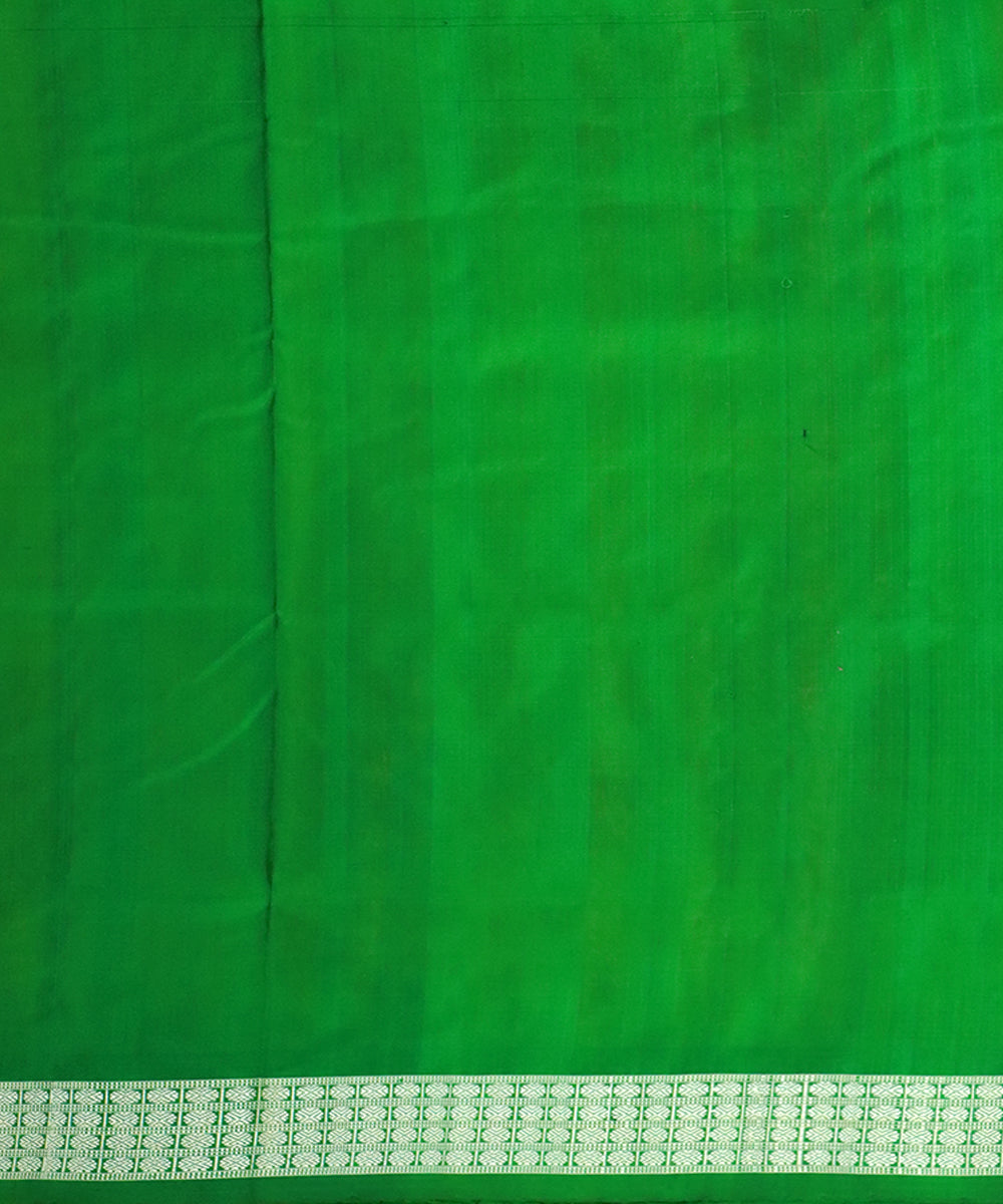 Yellow green silk handloom bomkai saree