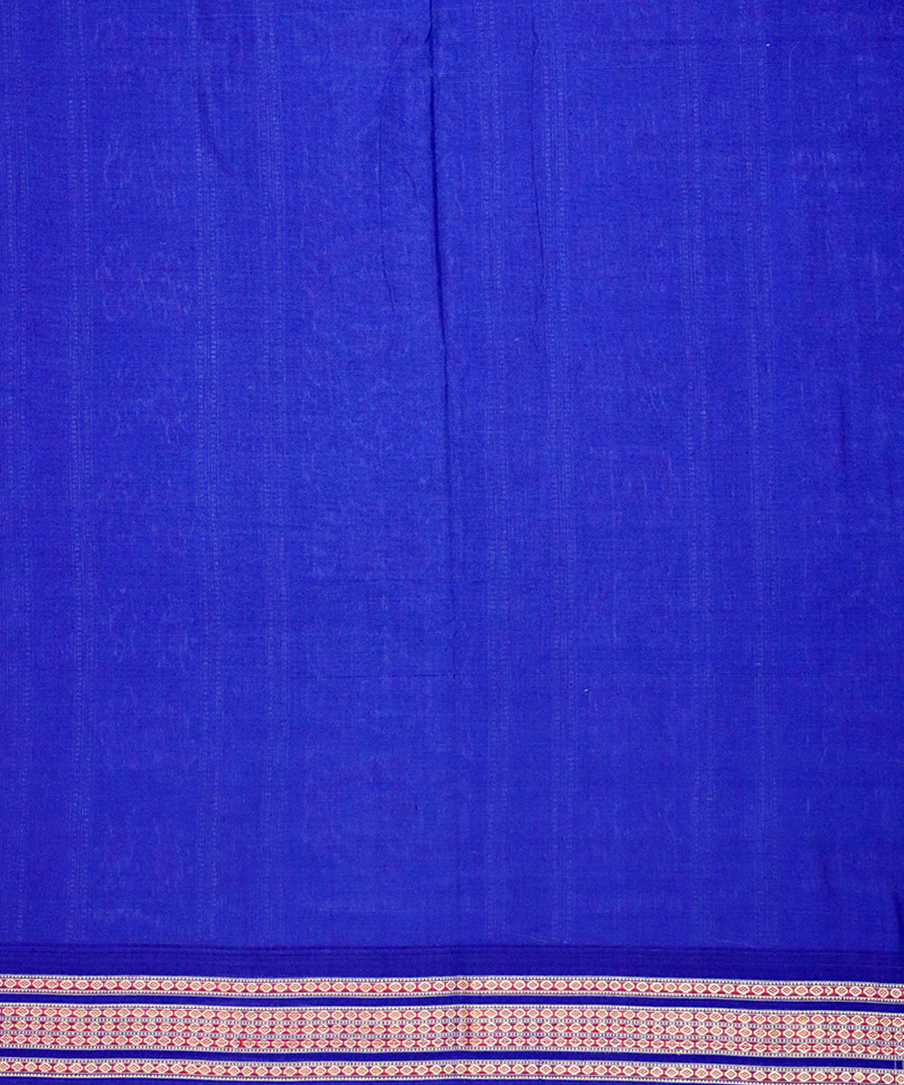 Red blue cotton handloom bomkai saree