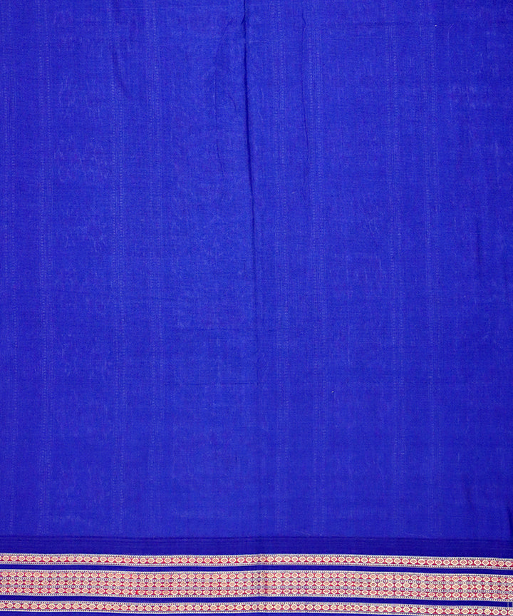 Red blue cotton handloom bomkai saree