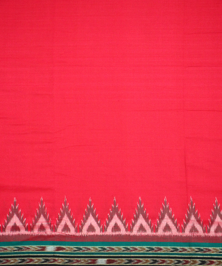 Red black handloom nuapatna cotton saree