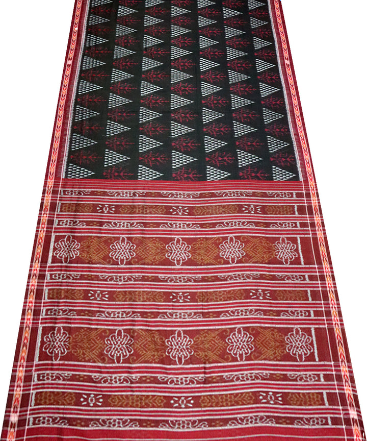 Black maroon cotton handloom nuapatna saree