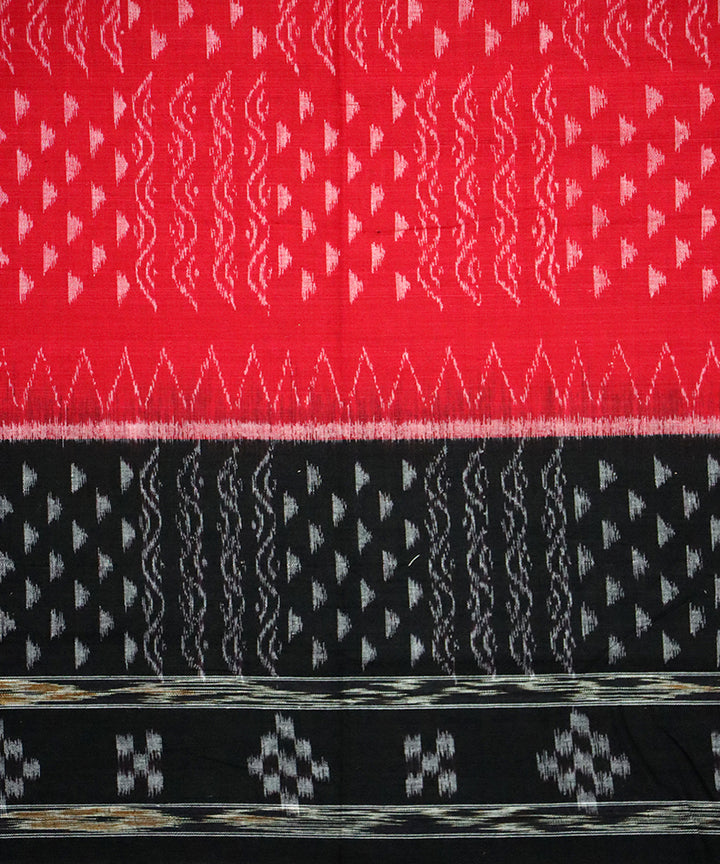 Red black cotton handloom nuapatna saree