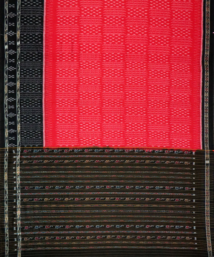 Red black cotton handloom nuapatna saree