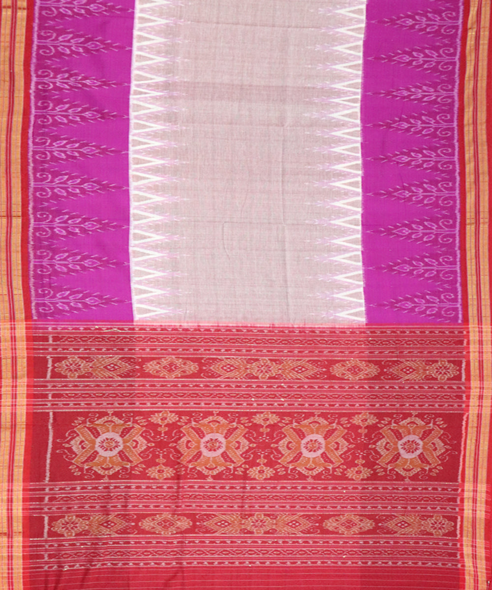 Multicolor maroon cotton handloom nuapatna saree