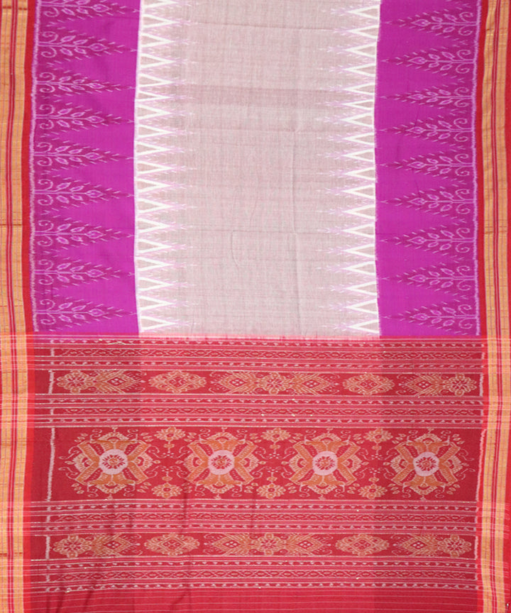 Multicolor maroon cotton handloom nuapatna saree