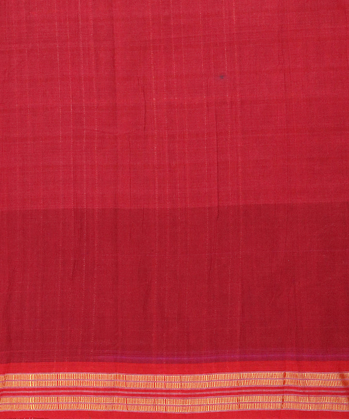 Multicolor maroon cotton handloom nuapatna saree