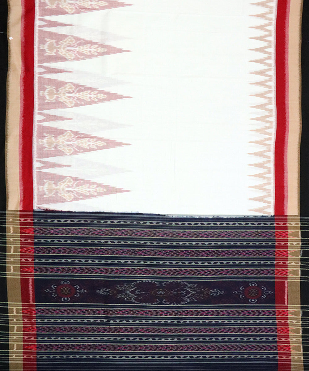 White black cotton handloom nuapatna saree