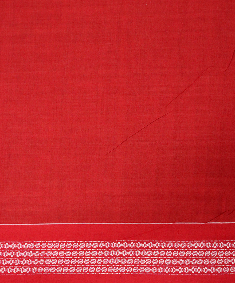 Multicolor maroon cotton handloom sambalpuri saree