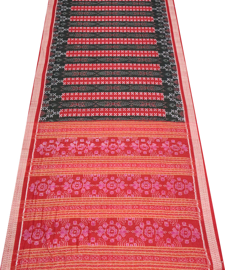 Black red cotton handloom sambalpuri saree