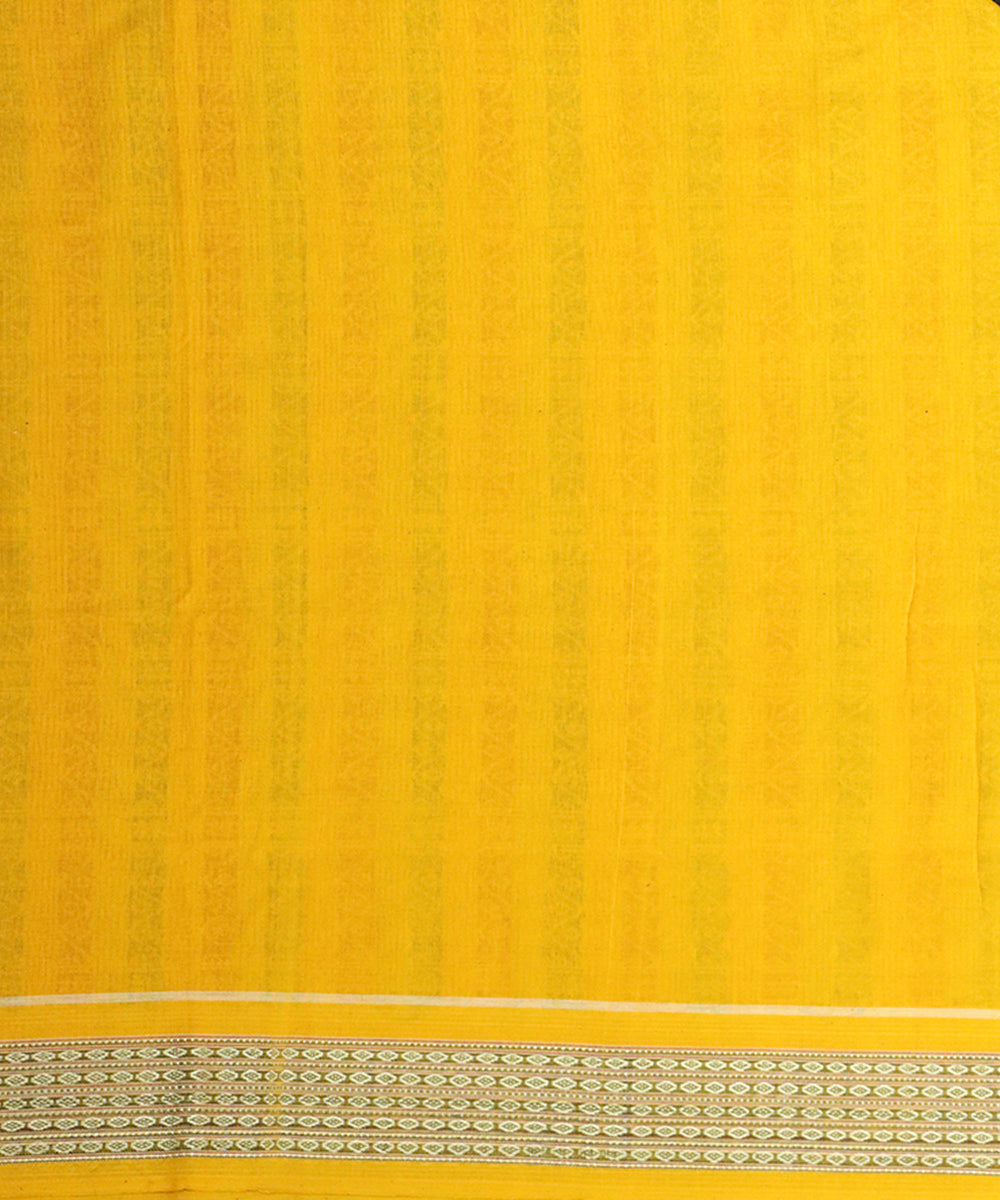 Black yellow cotton handloom bomkai saree