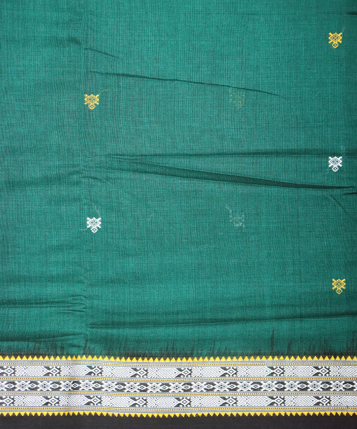 Dark green black cotton handloom sambalpuri saree