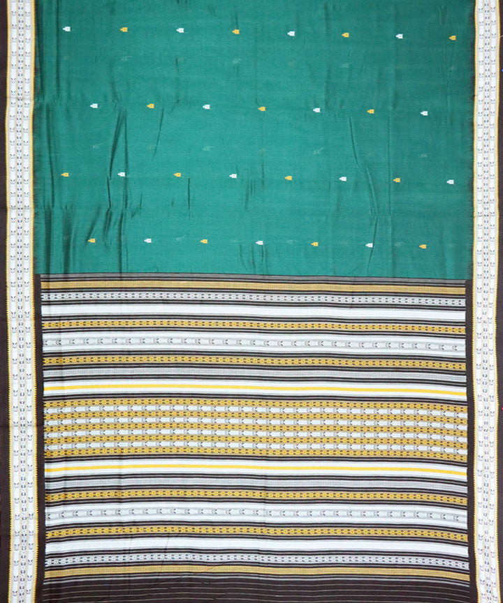 Dark green black cotton handloom sambalpuri saree