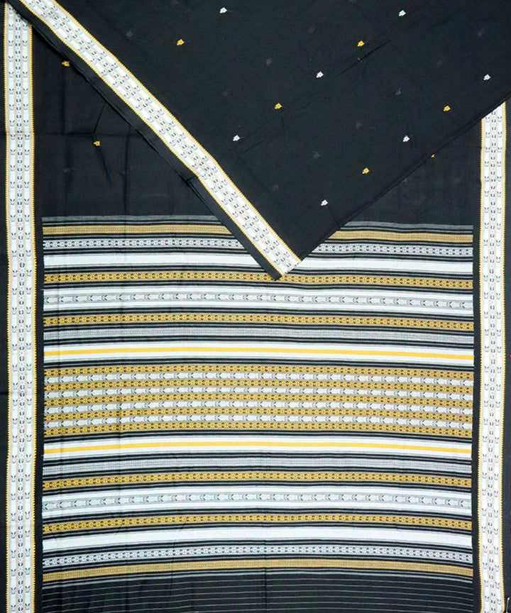 Black black cotton handloom sambalpuri saree